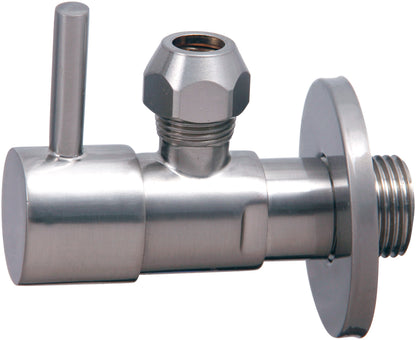 Minimal hoekstopkraan 1/2" x 3/8" of knel 10 mm geborsteld staal PVD