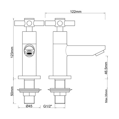 Asmaro fonteinkraan Kiwa 1/2" chroom