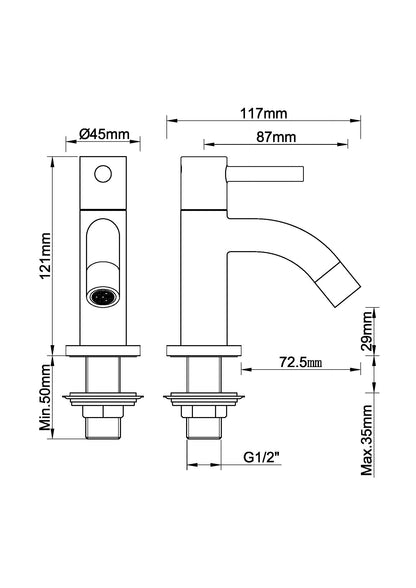 Cimara fonteinkraan Kiwa 1/2" chroom