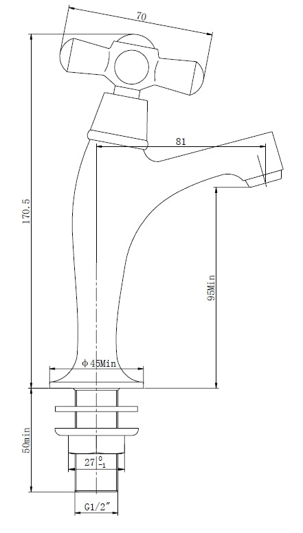 Lento fonteinkraan 1/2'' chroom