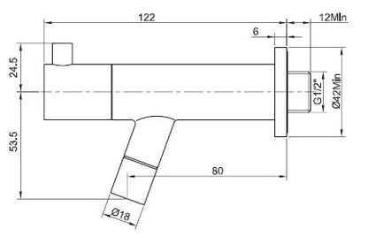 Amador fonteinkraan met muurbevestiging Kiwa 1/2'' geborsteld staal PVD