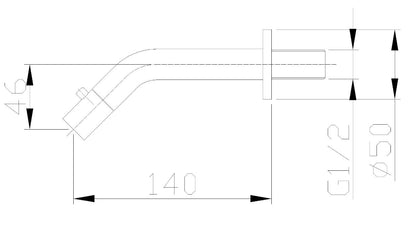 Metro fonteinkraan met muurbevestiging 1/2" mat zwart