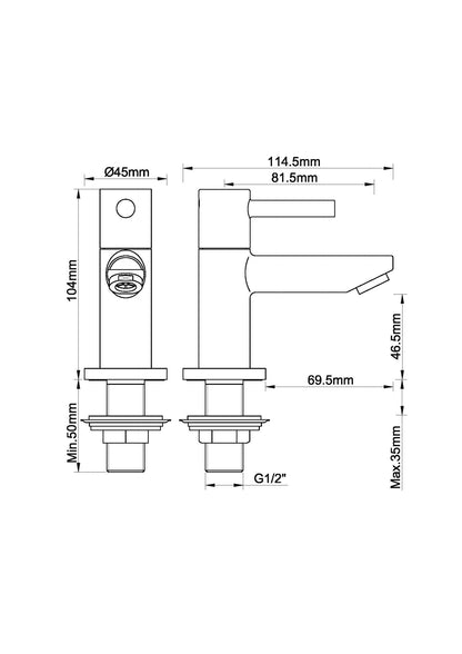 Caral Amador fonteinkraan Kiwa 1/2'' geborsteld koper