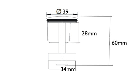 Plug voor wastafel 5/4" chroom