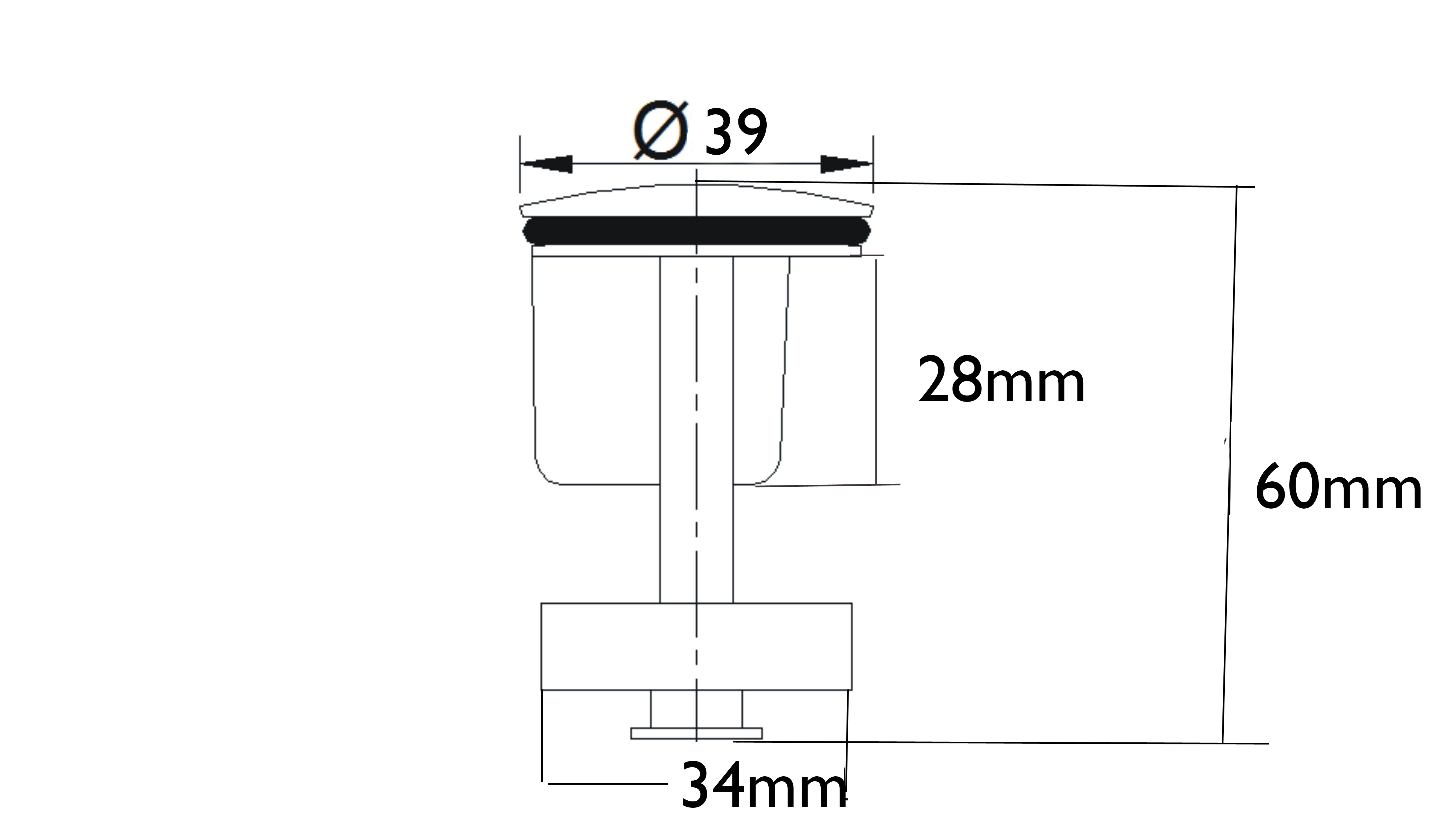 Plug voor wastafel 5/4" chroom