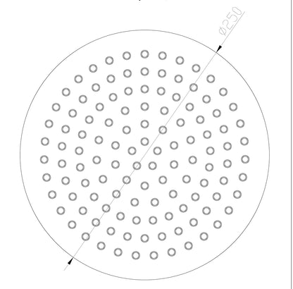 Tivaro hoofddouche rond 25 cm mat zwart