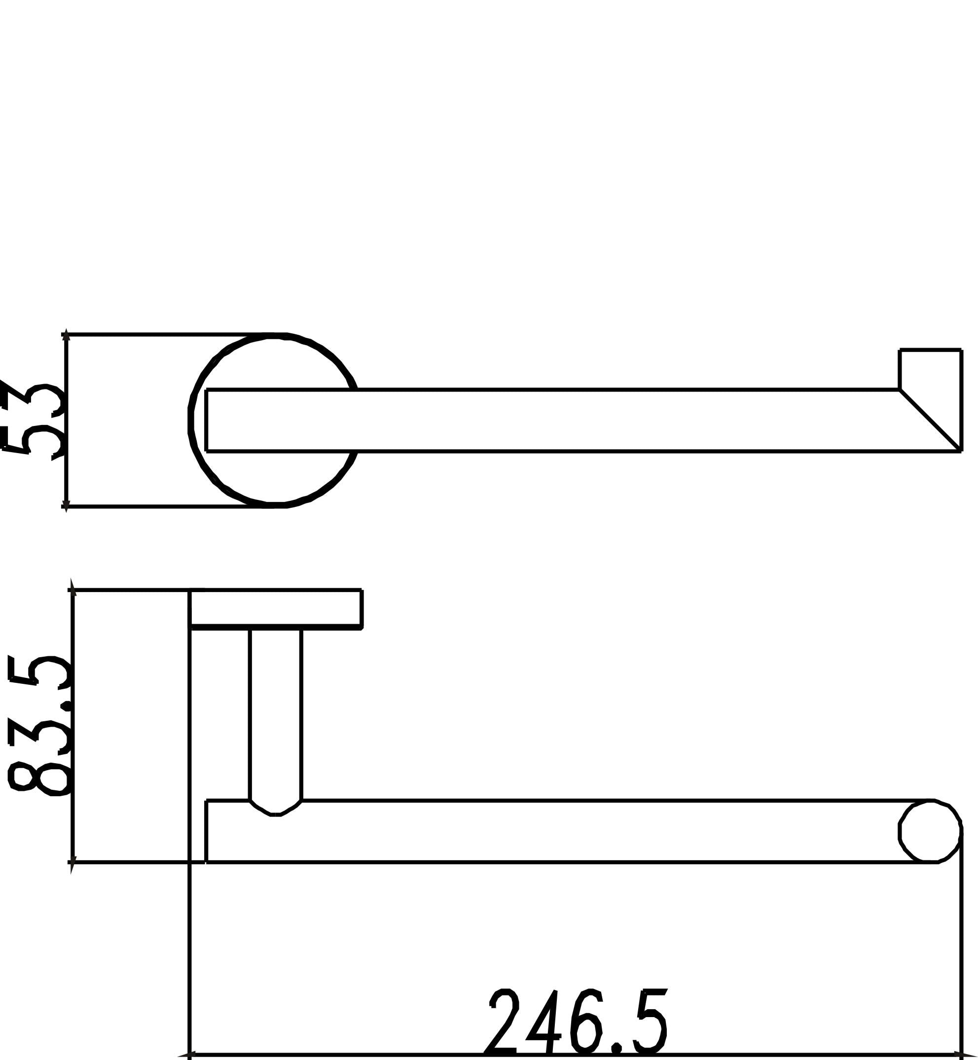 304 handdoekhouder enkel 25 cm RVS