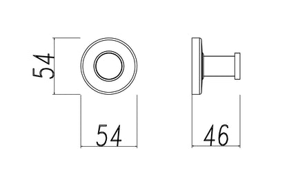 304 handdoekhaak groot enkel RVS