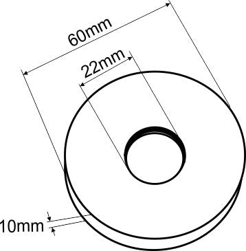 304 rozet voor douchearm rond 60 mm geborsteld RVS