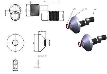 Set Luxe S-koppelingen 1/2x3/8 + rozet