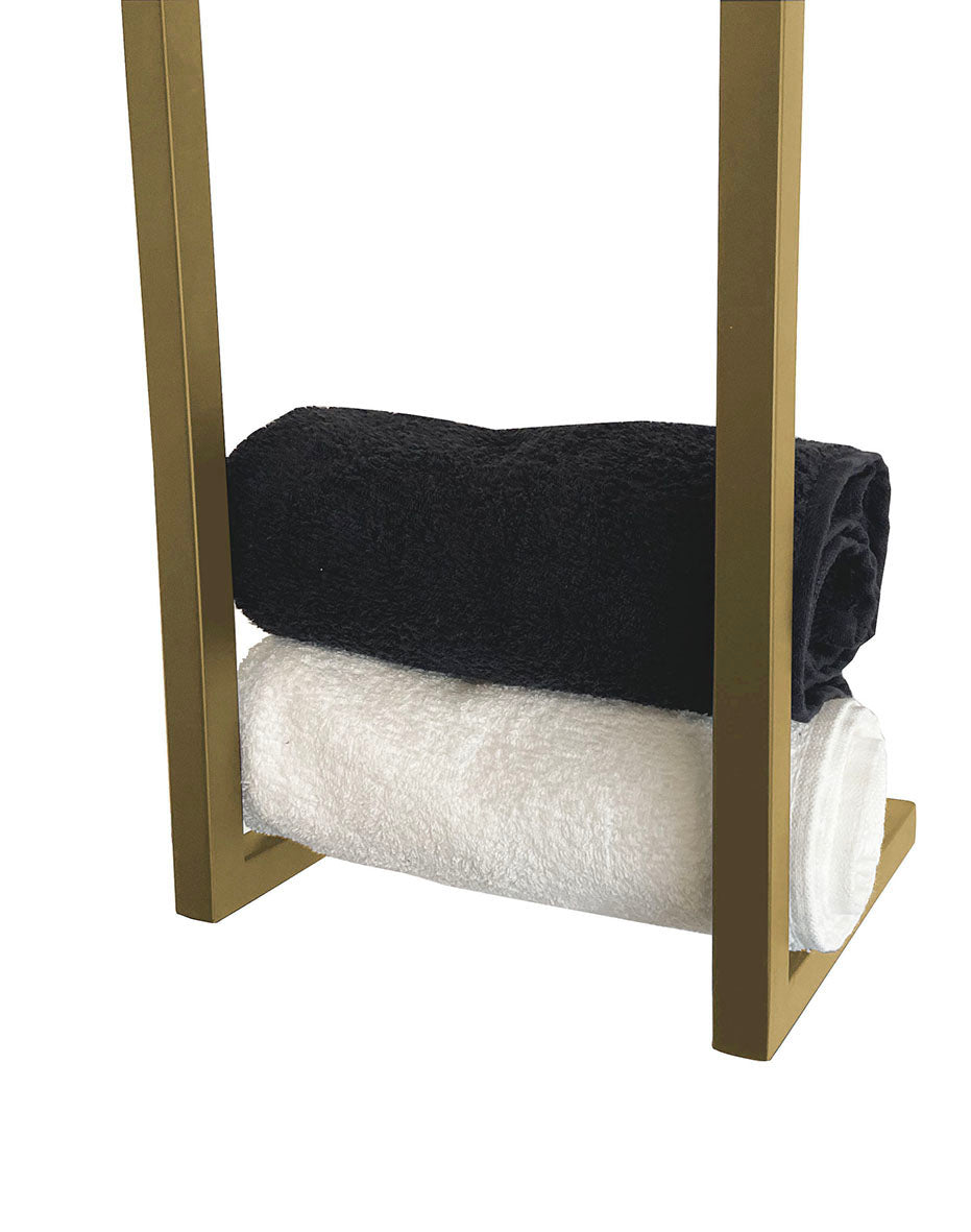 Loft handdoekrek 95 x 25 x 20 cm geborsteld messing PVD