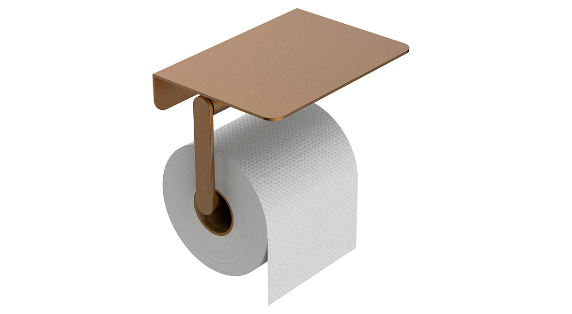 Alonzo toiletrolhouder met planchet geborsteld brons koper PVD