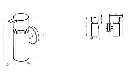 Alonzo zeepdispenser RVS geborsteld