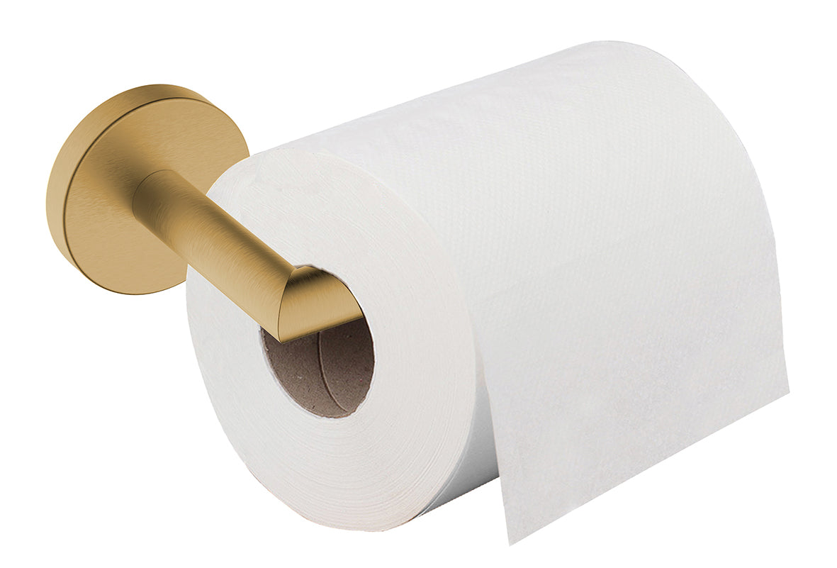Alonzo toiletrolhouder met vaste arm geborsteld messing PVD