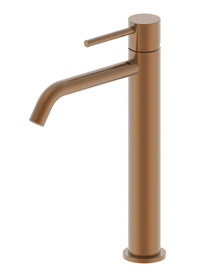 Wiesbaden style XL wastafelkraan hoog geborsteld brons koper PVD