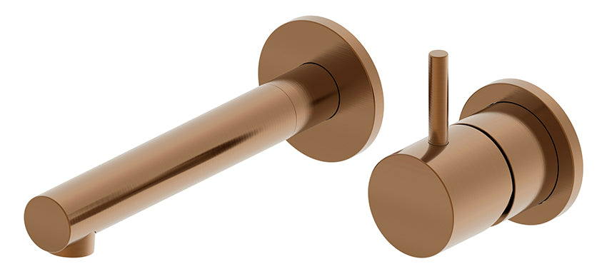 Style wastafelkraan inbouw geborsteld brons koper PVD