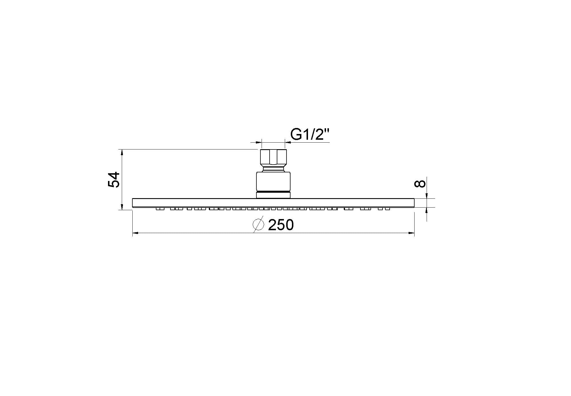 UniMatch hoofddouche rond 25 x 0,8 cm geborsteld brons koper PVD
