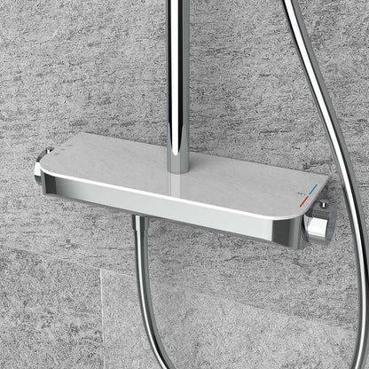 Tondell thermostatische regendoucheset opbouw met planchet chroom
