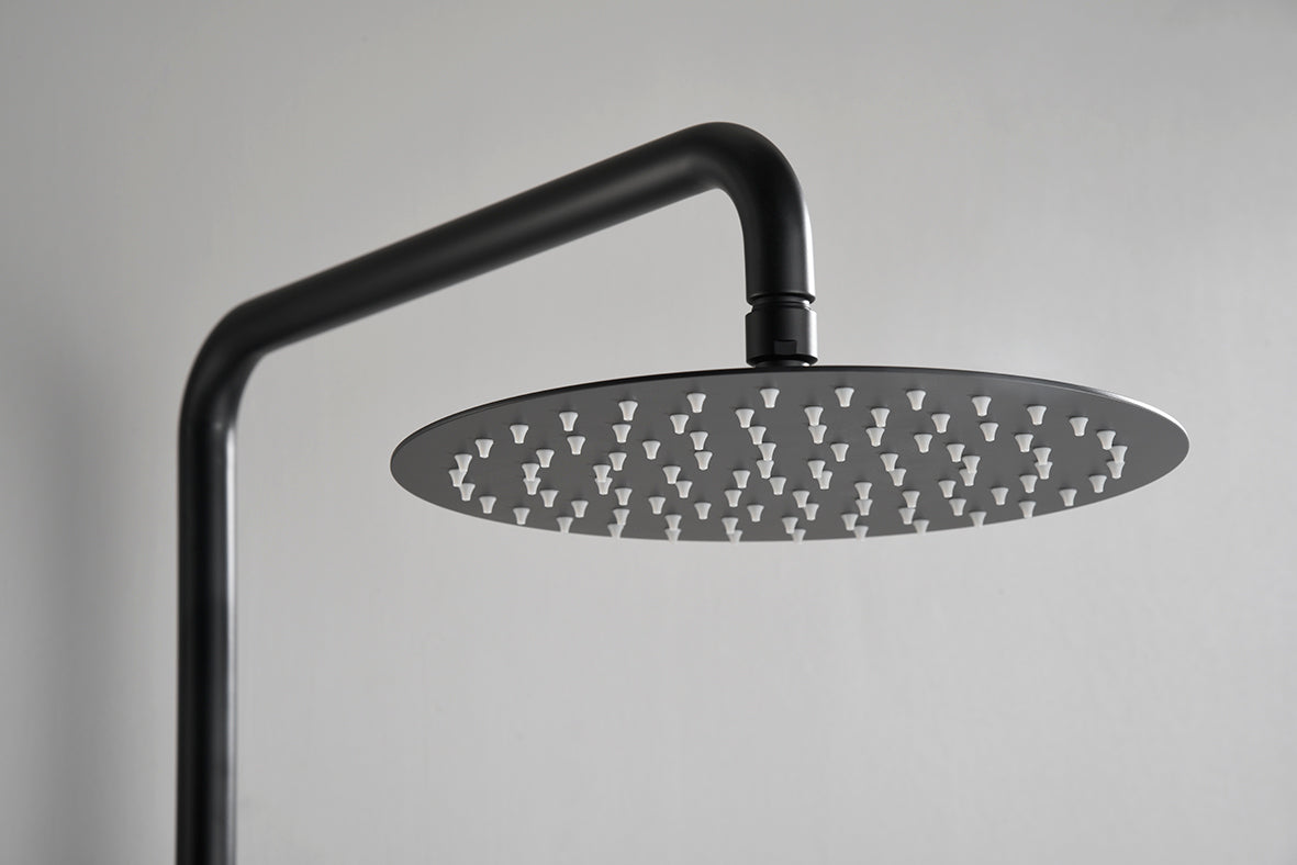 Ribbd thermostatische regendoucheset opbouw mat zwart