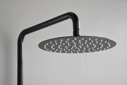 Ribbd thermostatische regendoucheset opbouw mat zwart