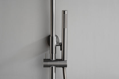 Ribbd thermostatische regendoucheset opbouw gunmetal PVD