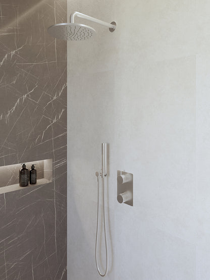 Wiesbaden caral inbouwthermostaat compleet met hoofddouche 25 cm en staafhanddouche chroom