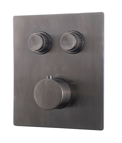 Caral Klik Pro afbouwdeel inbouwthermostaat 2 weg gunmetal PVD