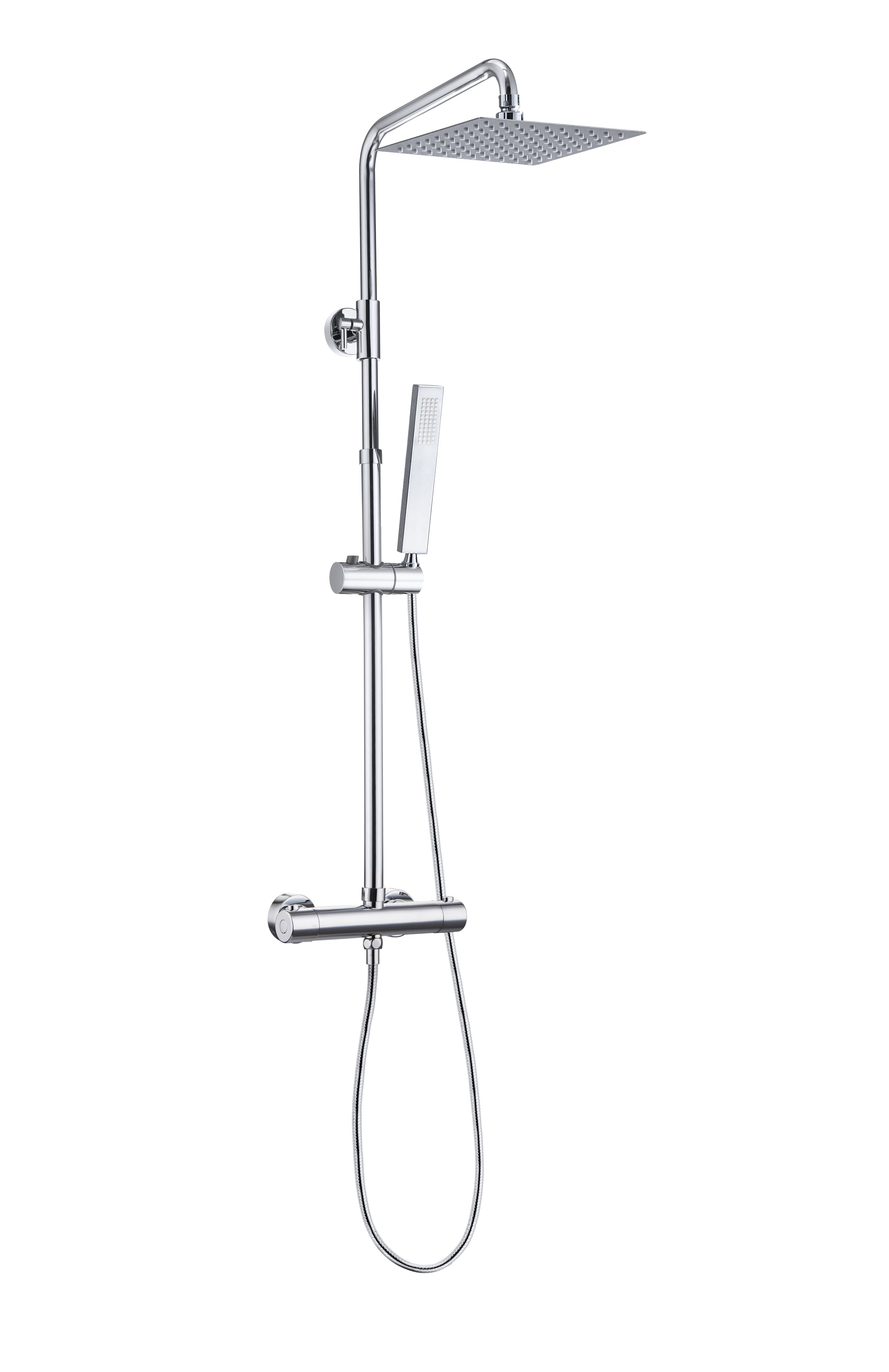Xellanz Twenty eco thermostatische regendoucheset opbouw rond/vierkant chroom