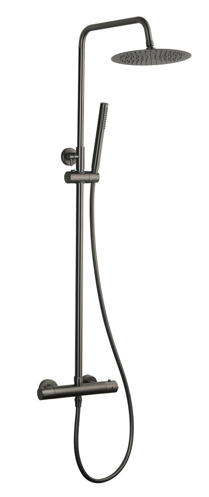 Sen eco thermostatische regendoucheset opbouw gunmetal
