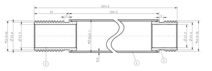 UniMatch douchearm met plafondbevestiging 15 cm chroom