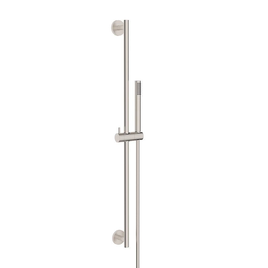 Wiesbaden uniMatch glijstangset compleet met staafhanddouche 1 stand geborsteld staal