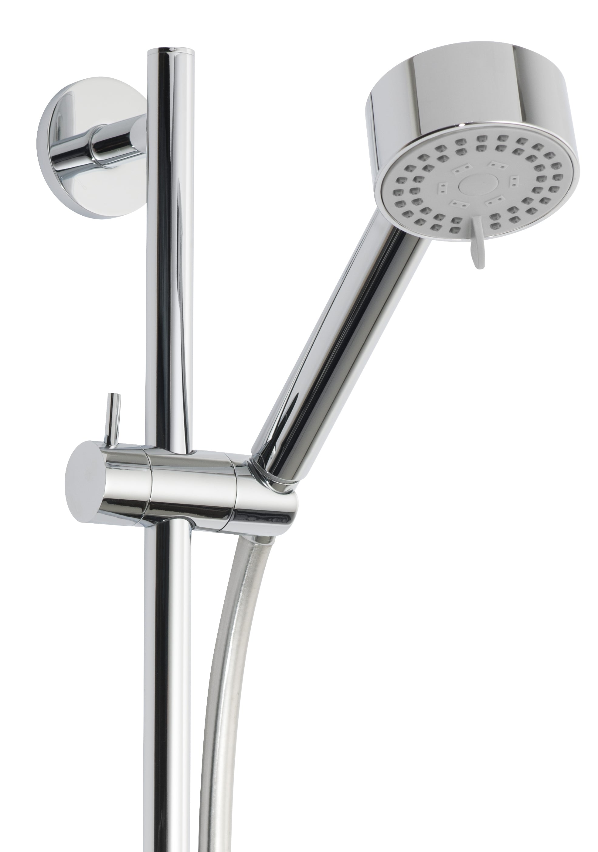 UniMatch Cadans glijstangset compleet met handdouche 3 standen Ø 8 cm chroom