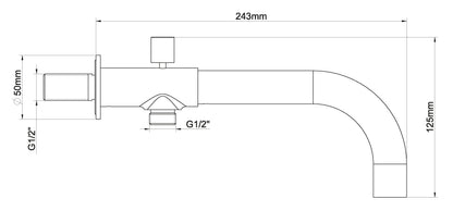 inbouw-baduitloop met omstel rond 23cm chroom