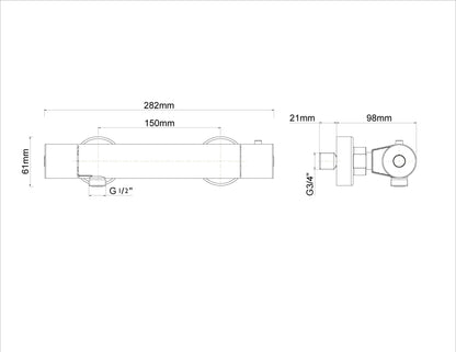 Eco Cool-Touch thermostatische douchemengkraan chroom