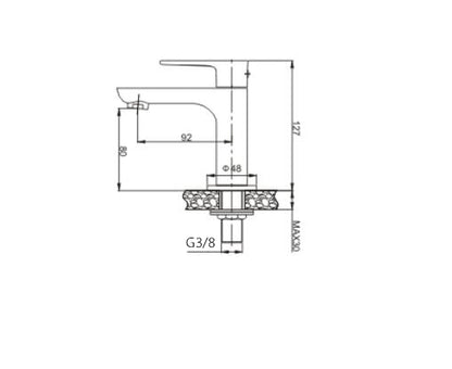 Casma fonteinkraan 1/2'' zwart/chroom