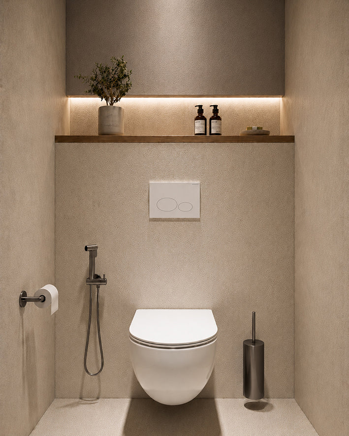 Wiesbaden tivaro bidetset met handdouche en doucheslang gunmetal