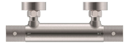 Ribbd thermostatische douchemengkraan hartafstand 15 cm geborsteld staal PVD