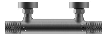 Ribbd thermostatische douchemengkraan hartafstand 15 cm gunmetal PVD