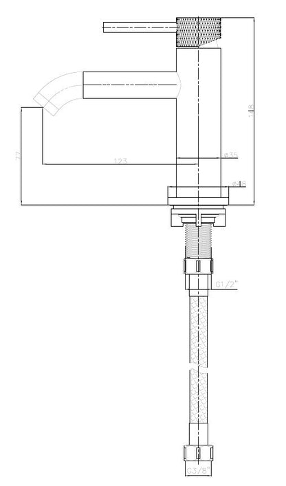 Ribbd fonteinkraan 1/2" geborsteld staal PVD