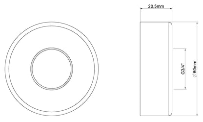 Caral/Cool touch rozet thermostatische badmengkraan geborsteld messing PVD