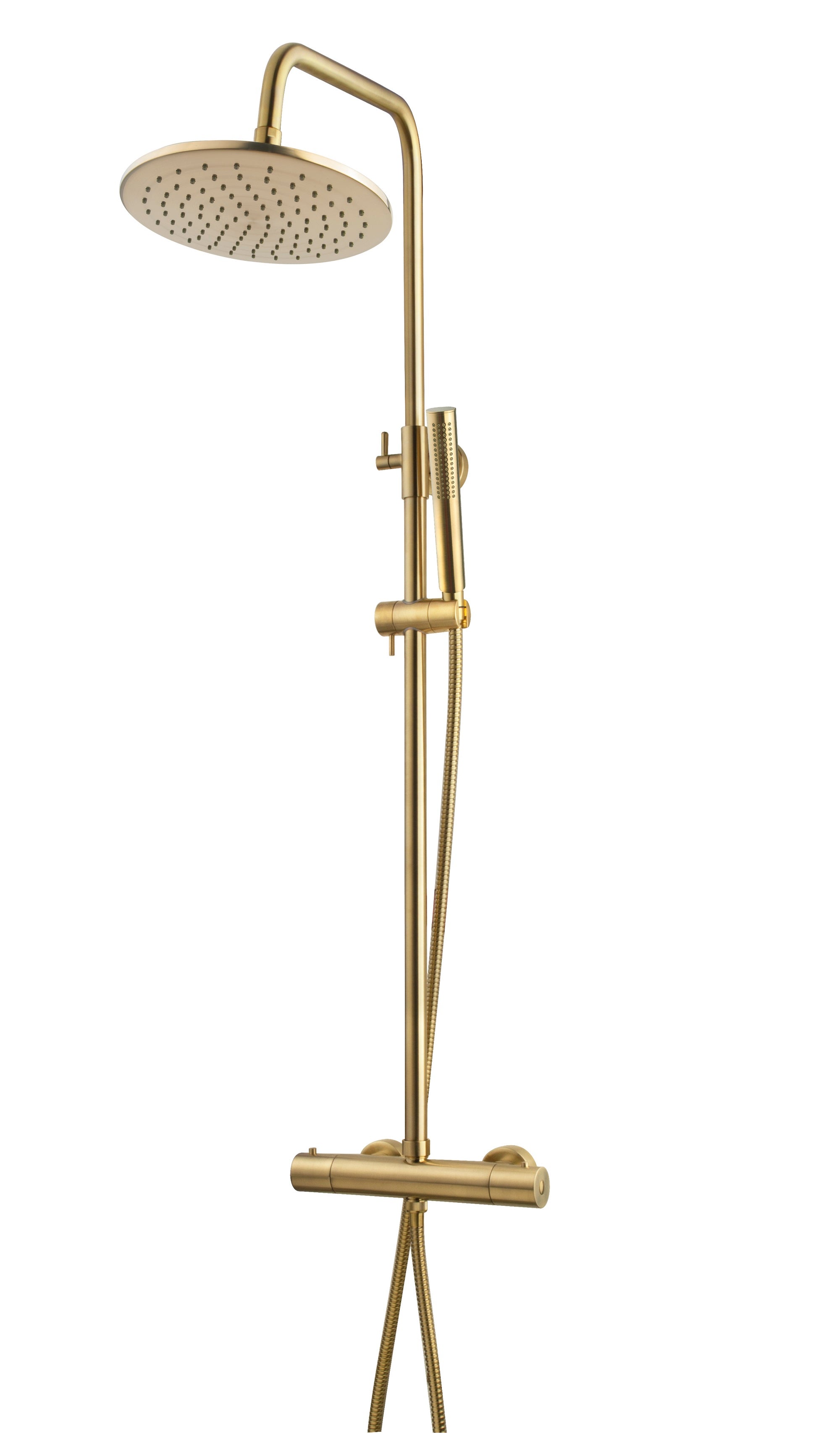 Caral thermostatische regendoucheset opbouw geborsteld messing PVD