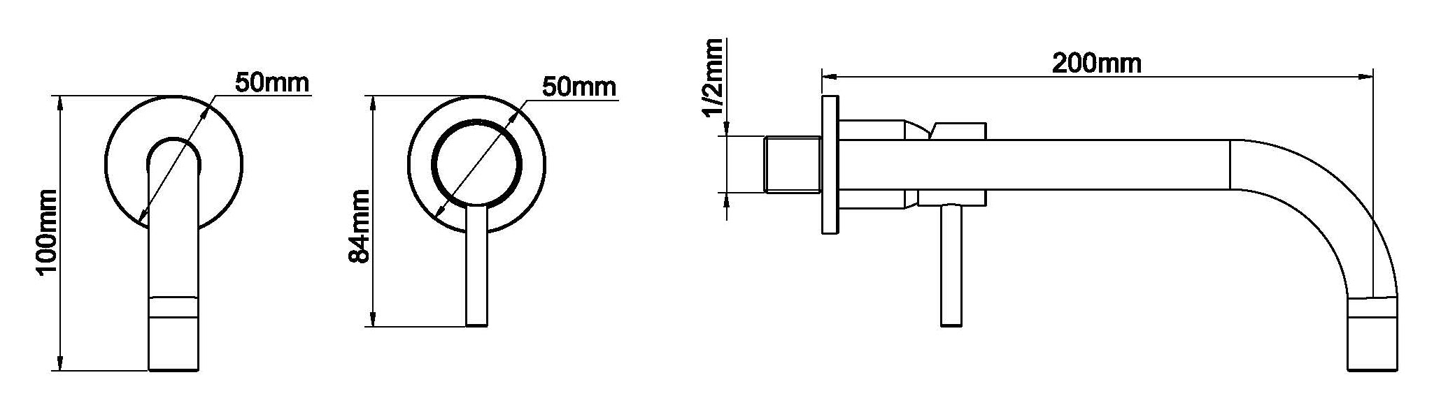 Slim Twenty eenhendel wastafel-afbouwdeel geborsteld koper