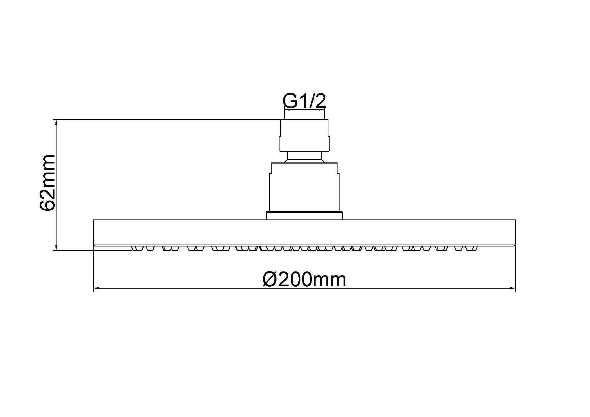 UniMatch hoofddouche rond 20 x 1,2 cm geborsteld koper
