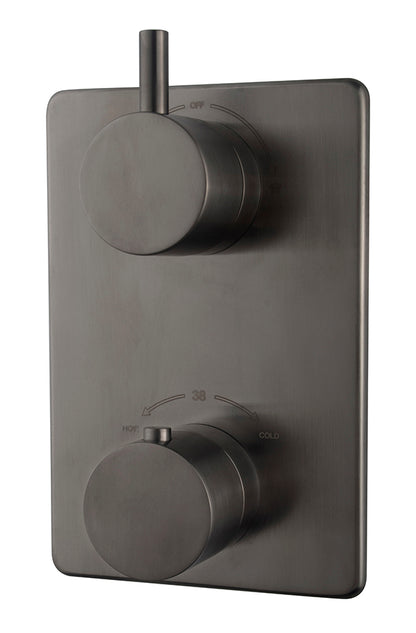 Caral afbouwdeel inbouwthermostaat 2 weg gunmetal PVD