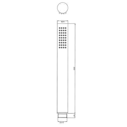 UniMatch staafhanddouche 1 stand gunmetal PVD