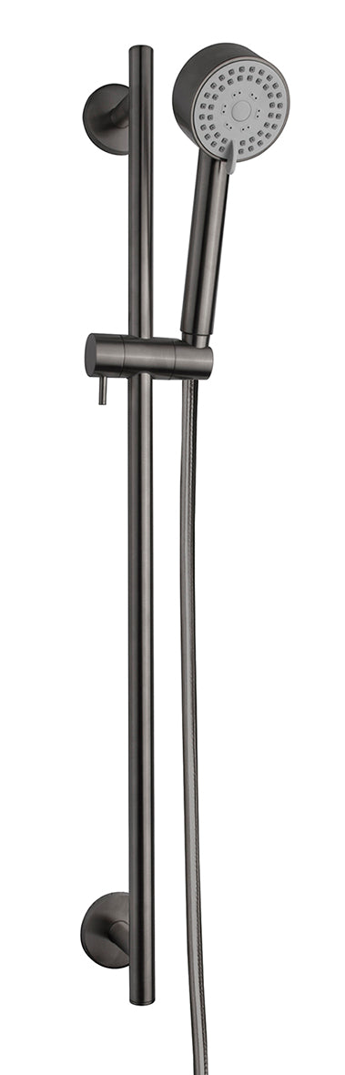 UniMatch Cadans glijstangset compleet met handdouche 3 standen Ø 8 cm gunmetal PVD