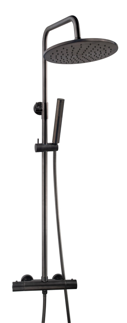 Caral thermostatische regendoucheset opbouw gunmetal PVD