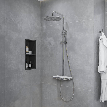 Xellanz Nuovo thermostatische regendoucheset opbouw met planchet chroom
