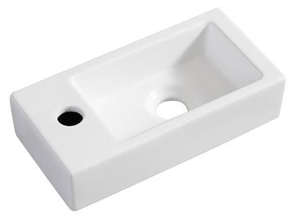 Rhea S mini fontein links 36,5 x 18 x 9 cm keramiek mat wit