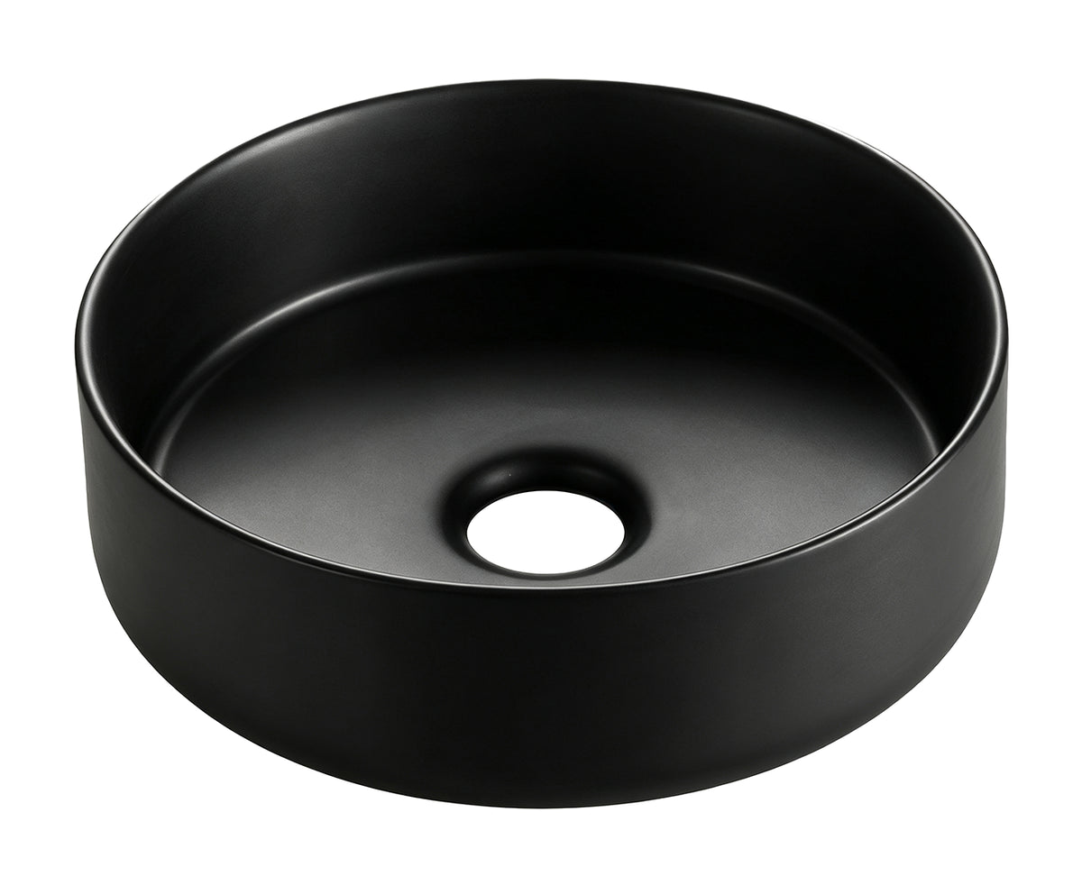 Wiesbaden colosso waskom rond 36 x 12 cm keramiek mat zwart